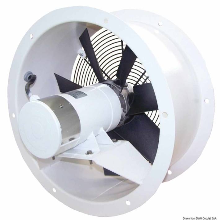 Ventilateur hélicoïdal, roue en polypropylène équilibrée statique et dynamique