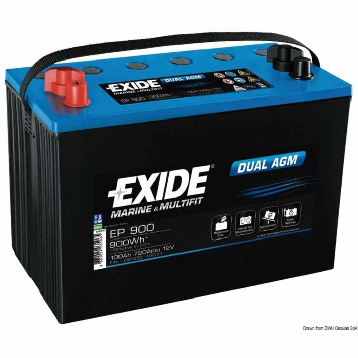 Batteries EXIDE Agm pour équipements et démarrage