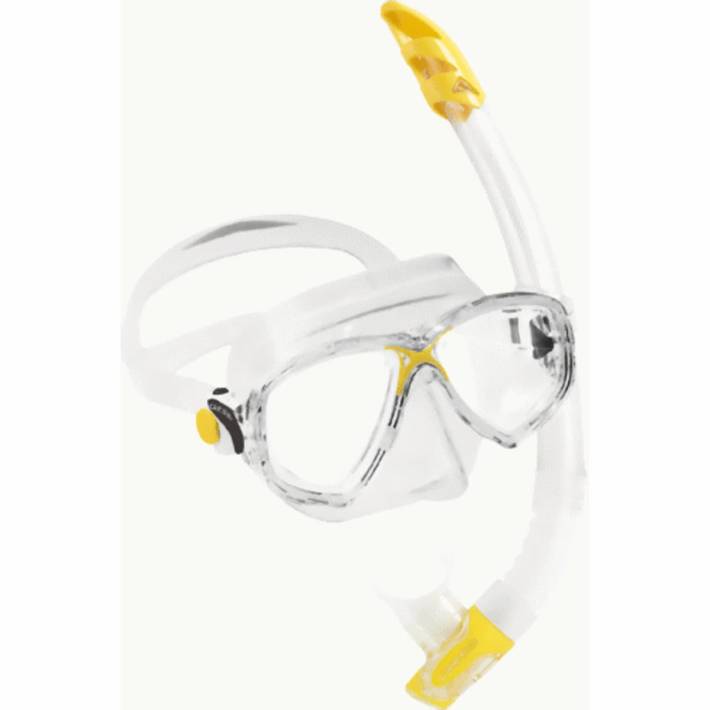 Set Schnorchel + Brille Gelb für Erwachsene