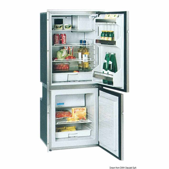 ISOTHERM Kühlschränk mit Frontteil aus Edelstahl, zweiteilig