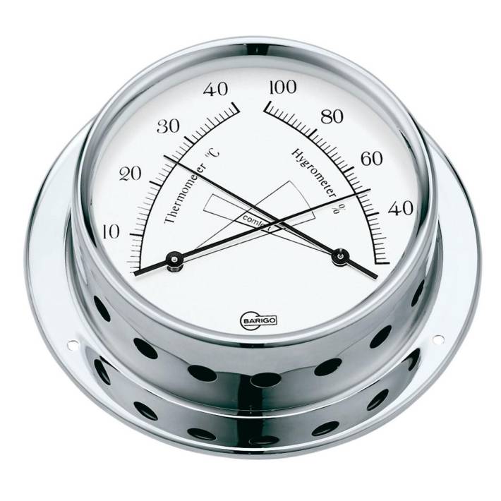 Thermometer-Hygrometer Tempo, 88mm, verchromt