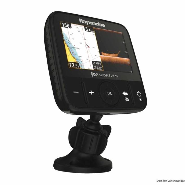 RAYMARINE Dragonfly - 5" and 7" sonar, GPS and chartplotter DownVision™ CHIRP Display with two chan