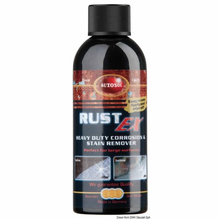 Rust Ex AUTOSOL pour éliminer la rouille de l'acier inox et l'oxydation du laiton poli/chromé