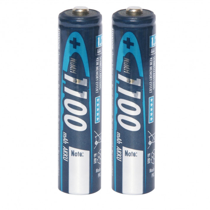 Accus type micro AAA NiMH 1100 mAh (2 pièces)